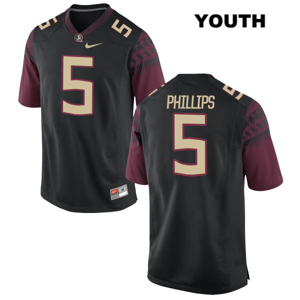 Youth NCAA Nike Florida State Seminoles #5 Da'Vante Phillips College Black Stitched Authentic Football Jersey LMP4569AD
